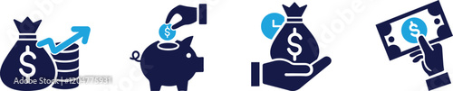  finance icon set You can easily change the color.