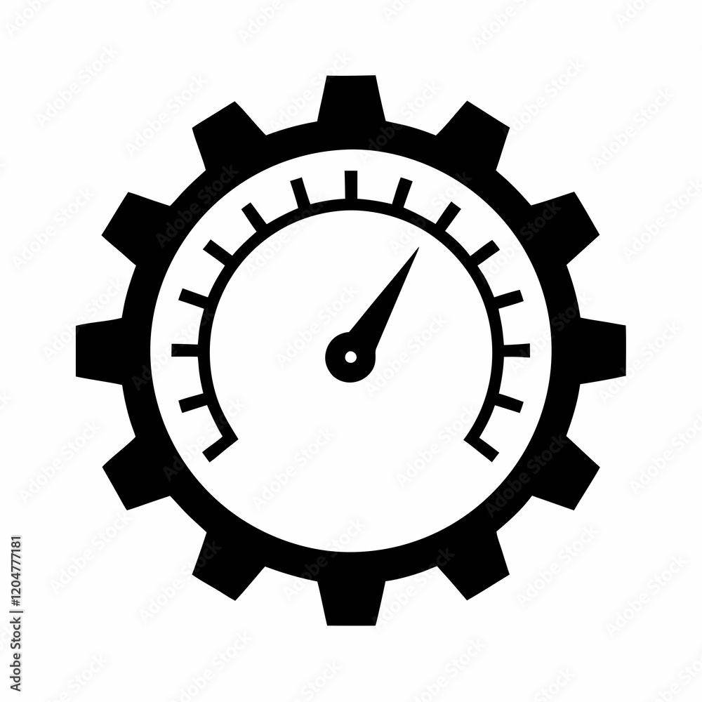 Minimalistic Speedometer Gear Vector Design. Minimalistic Speedometer Gear Vector Design.