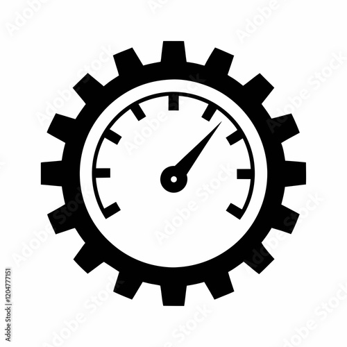 Minimalistic Speedometer Gear Vector Design.
