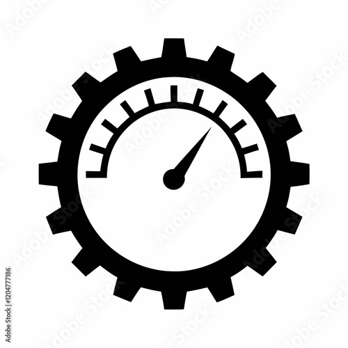 Minimalistic Speedometer Gear Vector Design.