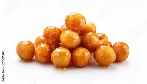 Golden, honey-glazed fried dough balls.