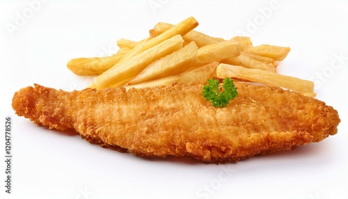 Crispy fried fish and golden fries, a classic combo!