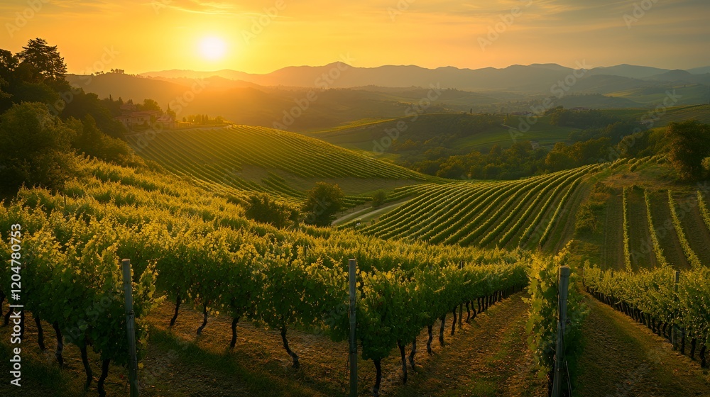 Fototapeta premium Vineyard Sunset