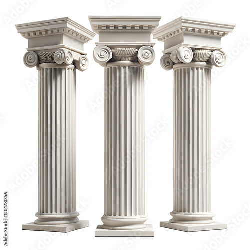  set of greek columns on white background.png photo