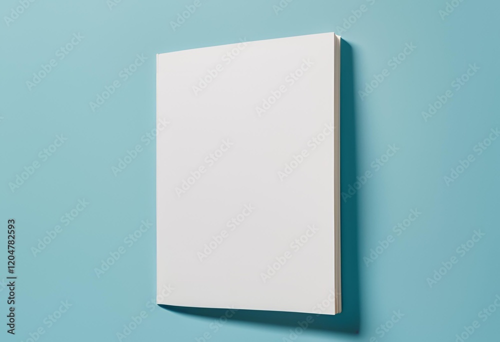 Blank white book mockup on blue background. Blank white book mockup on blue background.