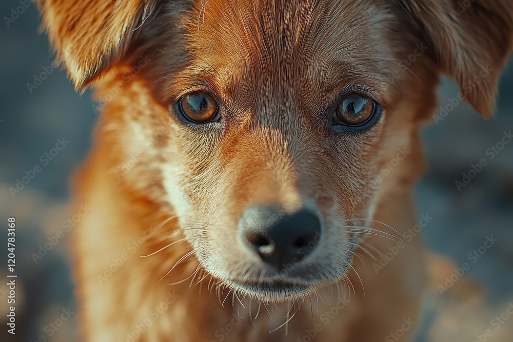 Obraz premium Outdoor portrait of a forsaken puppy with sorrowful eyes Stray dog hoping for adoption Rescue or adopt to assist an animal in need