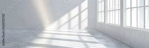 Sunlight in a White Room with Large Window