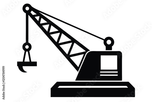 crane machine silhouette vector illustration