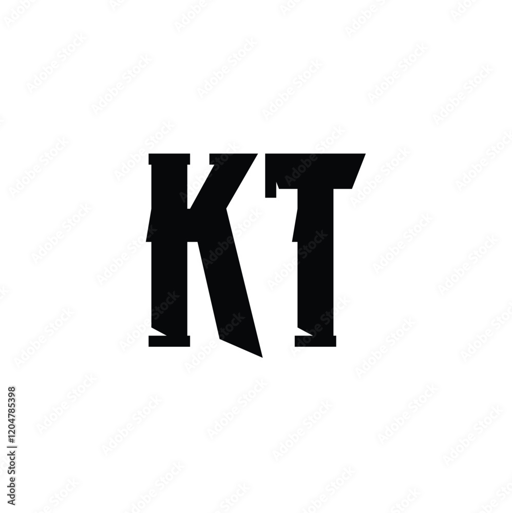 Fototapeta premium KT monogram logo design letter text name symbol monochrome logotype alphabet character simple logo