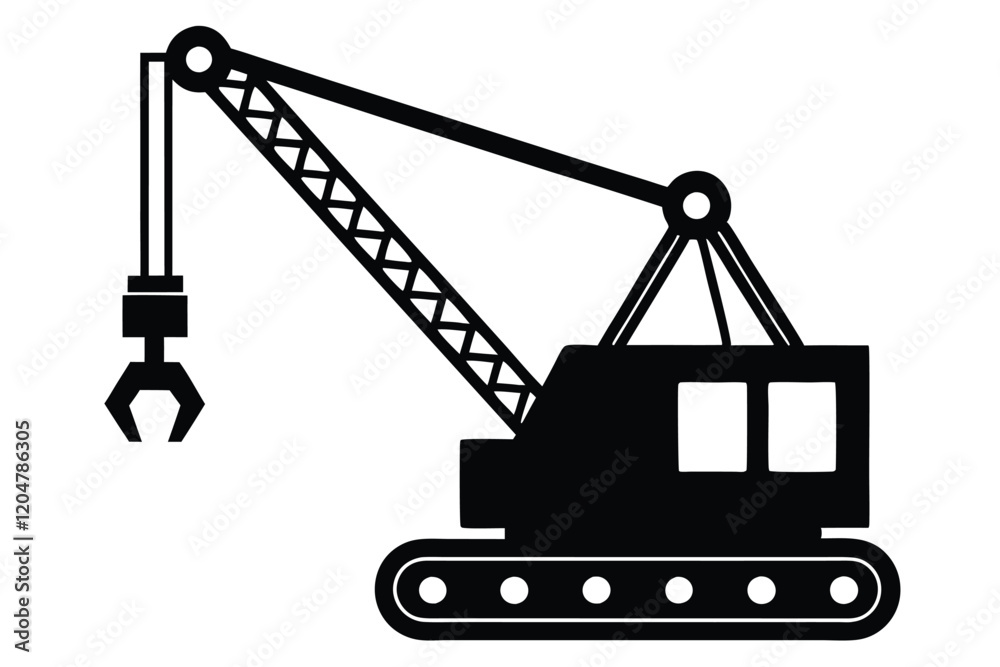 crane machine silhouette vector illustration crane machine silhouette vector illustration