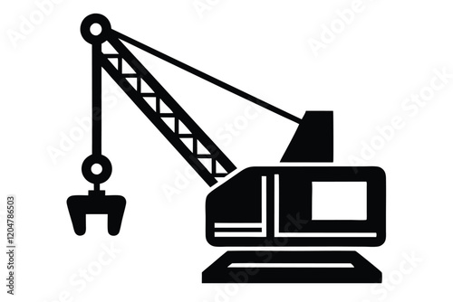 crane machine silhouette vector illustration photo