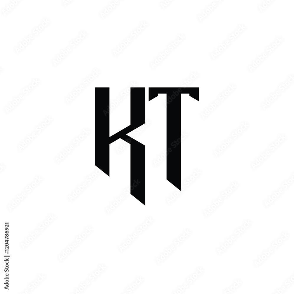 Obraz premium KT monogram logo design letter text name symbol monochrome logotype alphabet character simple logo