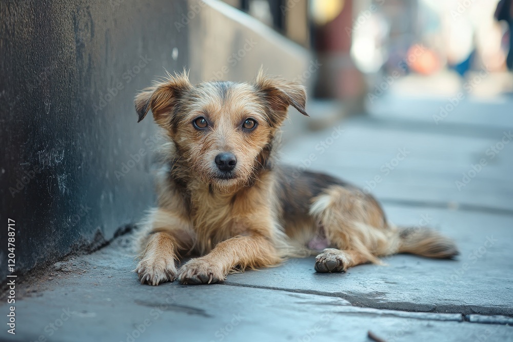 Scruffy abandoned dogs roam the city Scruffy abandoned dogs roam the city