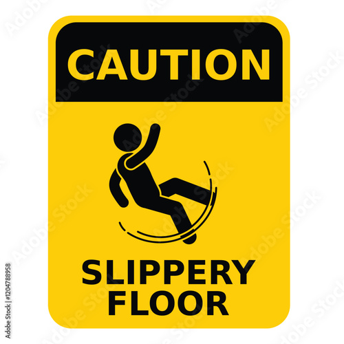 sign warning slippery floor, watch out for slipping
