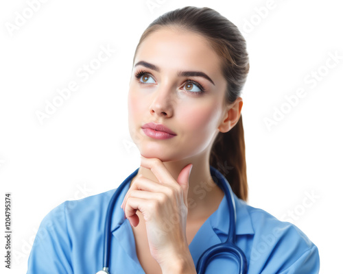 Thoughtful Female Doctor Healthcare Professional Portrait