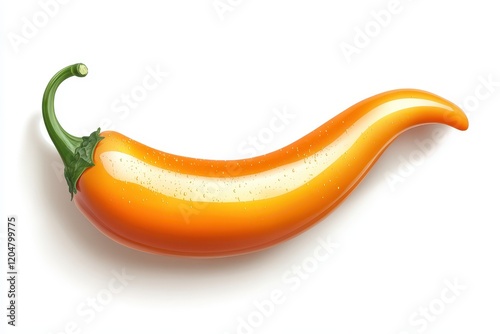 Top view of Numex Suave Orange chile pepper C chinense Habanero with clipping paths and shadow separation photo