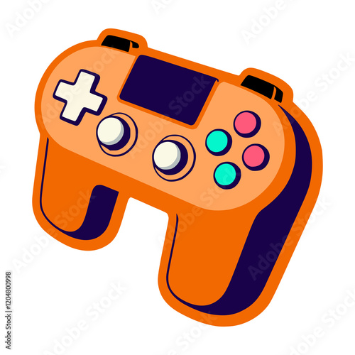 gamepad joystick game controller flat color vector illustration template design