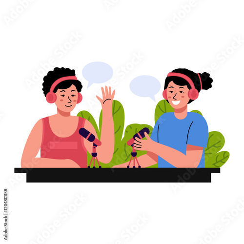 International Podcast Day Illustration. Flat Cartoon Vector Character