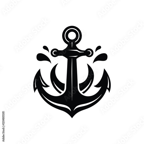 Vintage ship anchor silhouette vector logo design nautical marine symbol sailing emblem maritime ocean travel transport vessel navy sea adventure icon

