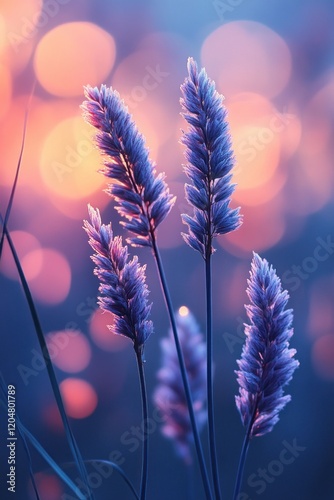 Tranquil Dusk at the Danish Coast with Golden Beach Grasses