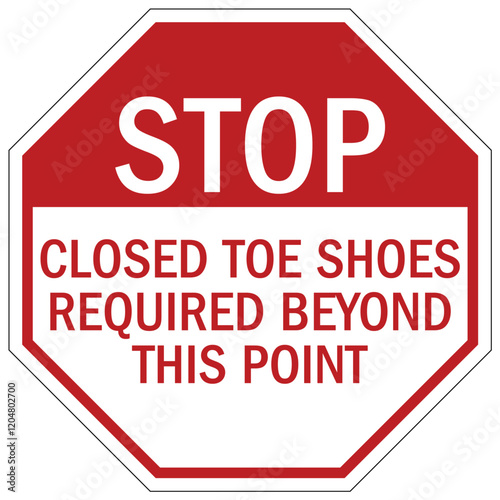 Closed toe shoes are required sign