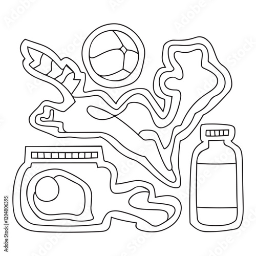 outline supplement vector icon. isolated black simple line element illustration from gym and fitness concept. editable vector stroke supplement icon on white background