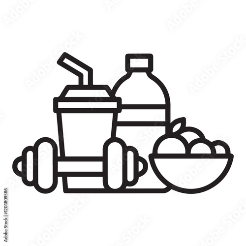 outline supplement vector icon. isolated black simple line element illustration from gym and fitness concept. editable vector stroke supplement icon on white background