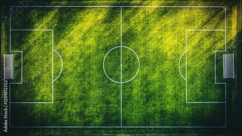 Aerial View of an Empty Soccer Field