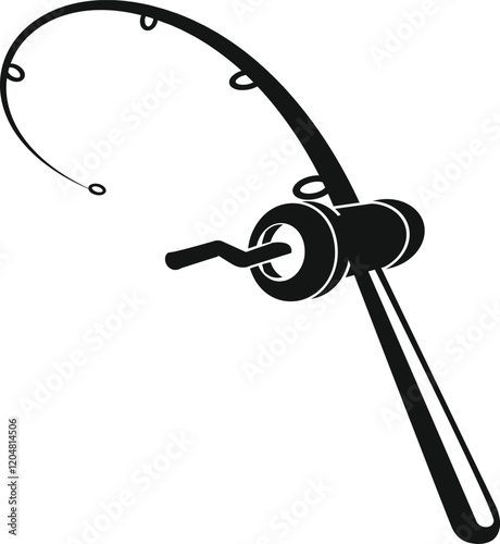 Flat Design Fishing Rod Icon Vector Illustration