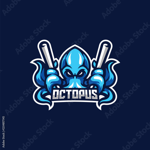 Octopus Baseball Logo
