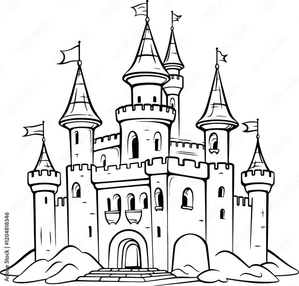 castle drawing outline castle drawing outline
