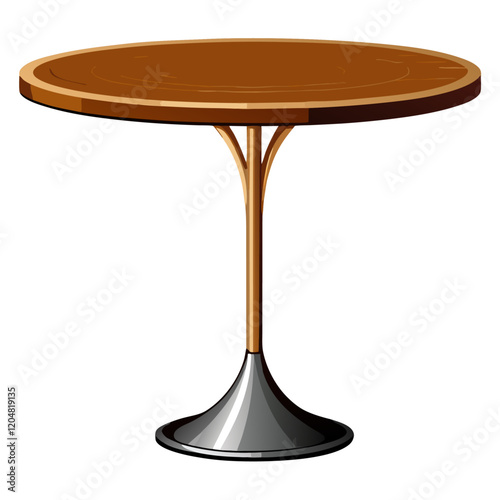A wooden round  table vector illustration (3)