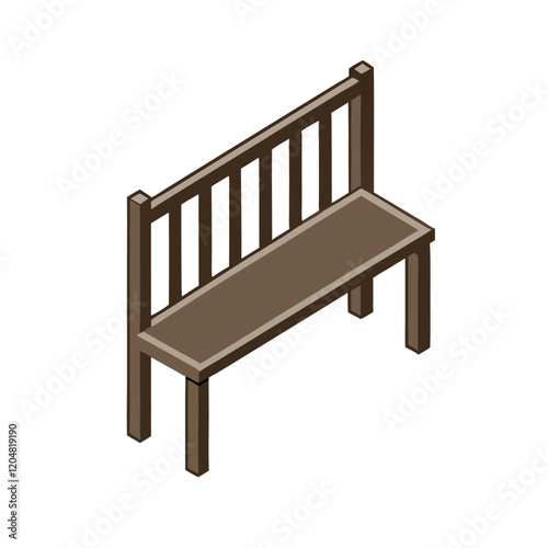 Bench isometric vector illustration (5)