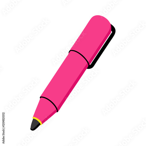 Pink 3d pen Stylish volumetric stationery for writing and drawing vector illustration (3)