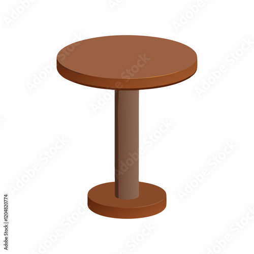 Threedimensional round table vector illustration (4)