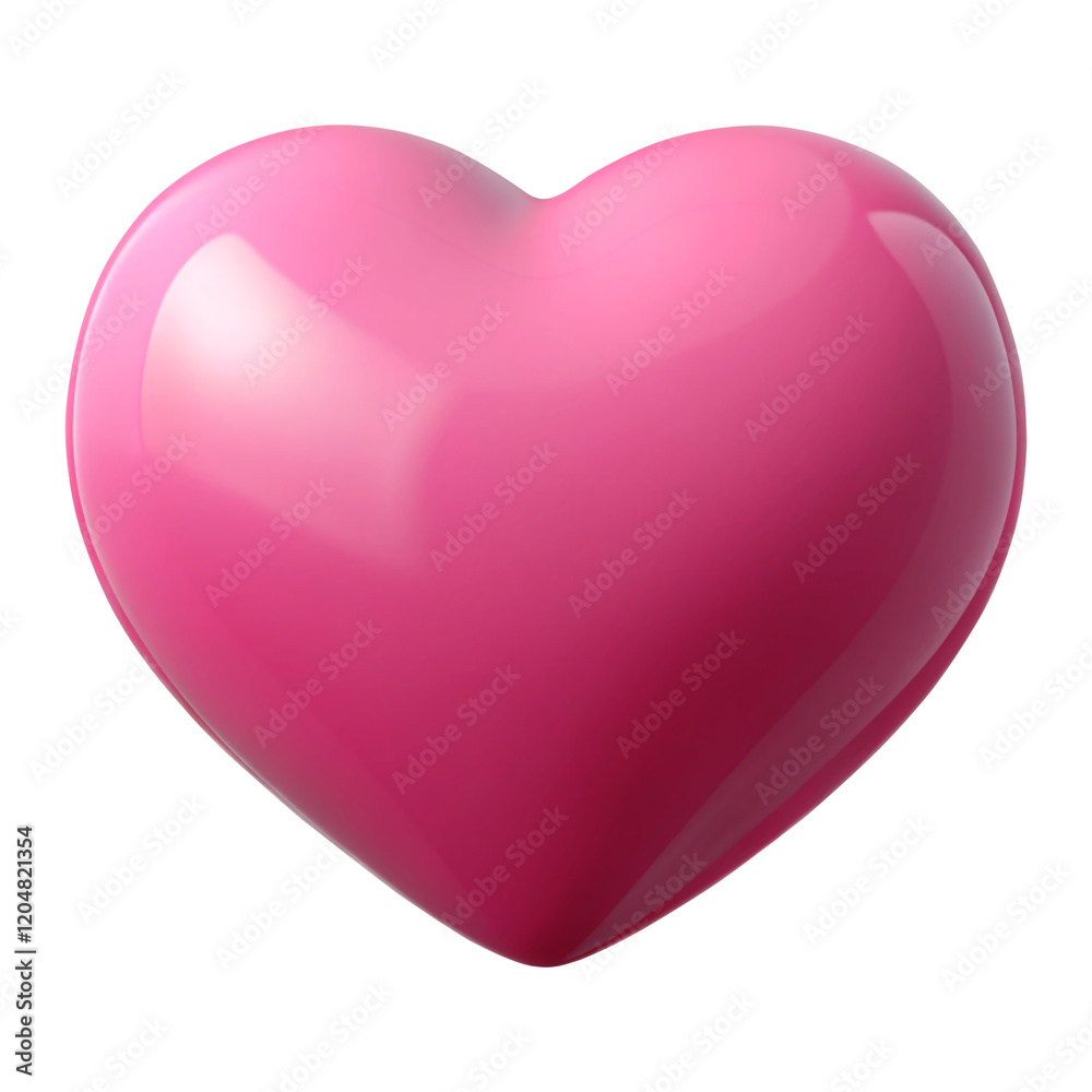 Glossy 3d pink heart isolated on transparent white background, clipping path Glossy 3d pink heart isolated on transparent white background, clipping path