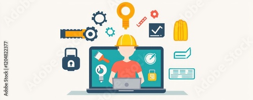 Wallpaper Mural Maintenance management made digital on a laptop for technical support. Torontodigital.ca