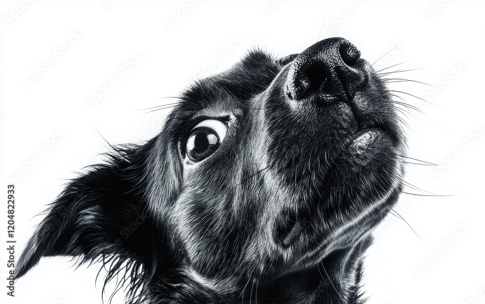 A close-up high-resolution image of a curious Jack Russell terrier puppy tilting its head, its lively energy and sharp details highlighted against the white background A close-up high-resolution image of a curious Jack Russell terrier puppy tilting its head, its lively energy and sharp details highlighted against the white background