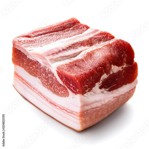 新鮮な生のブロックの豚バラ肉。白背景。（Block of pork belly on white background ）
 photo