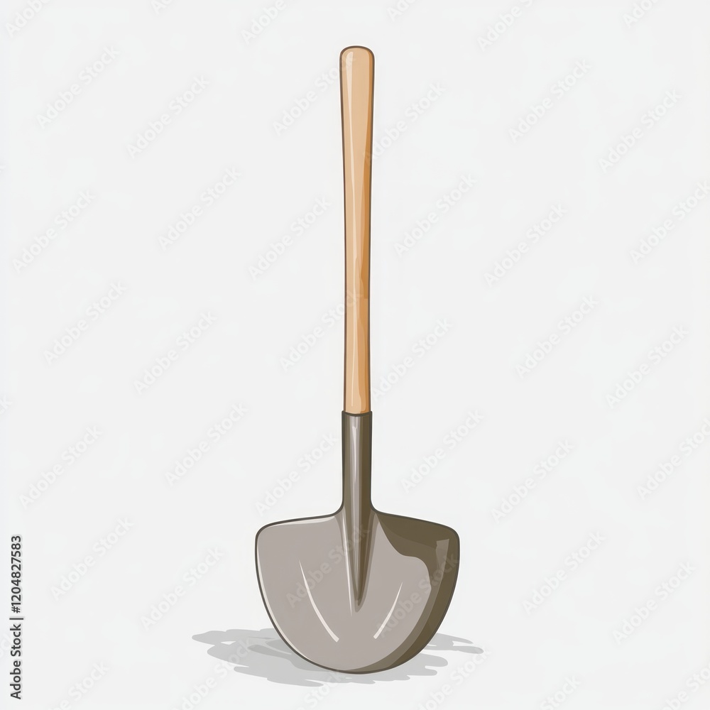Vector illustration of a mulching shovel in gray gradient Vector illustration of a mulching shovel in gray gradient