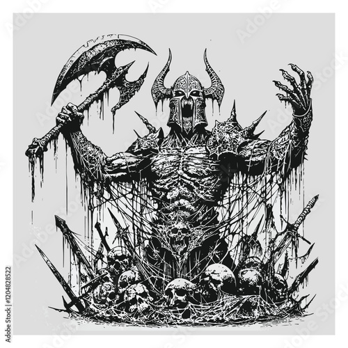 illustration of halloween skull