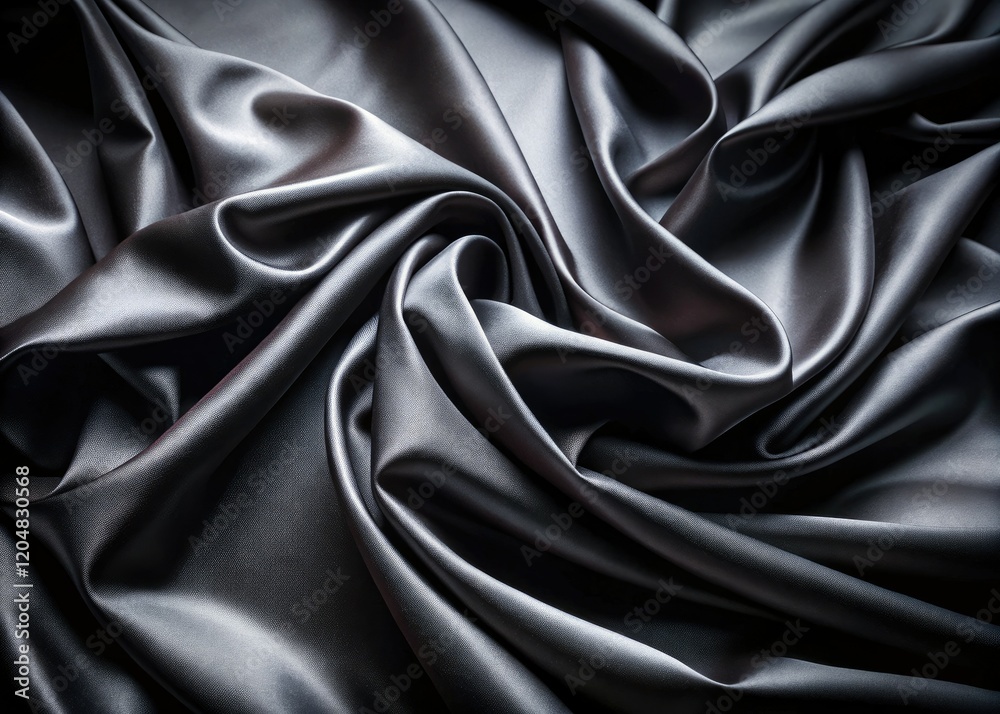 Obraz premium Dark, abstract black texture panoramic wallpaper, featuring a gradient fabric effect.