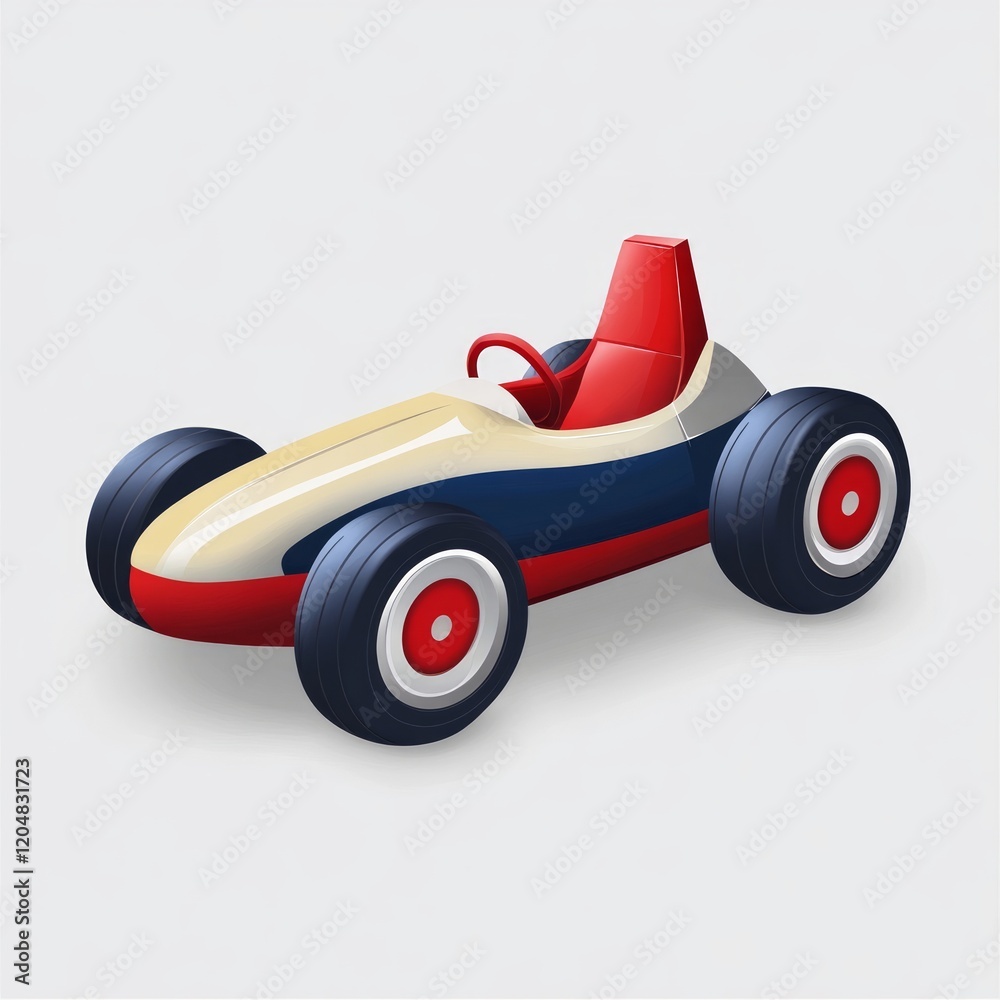 Vector illustration of a race car toy in gray gradient Vector illustration of a race car toy in gray gradient
