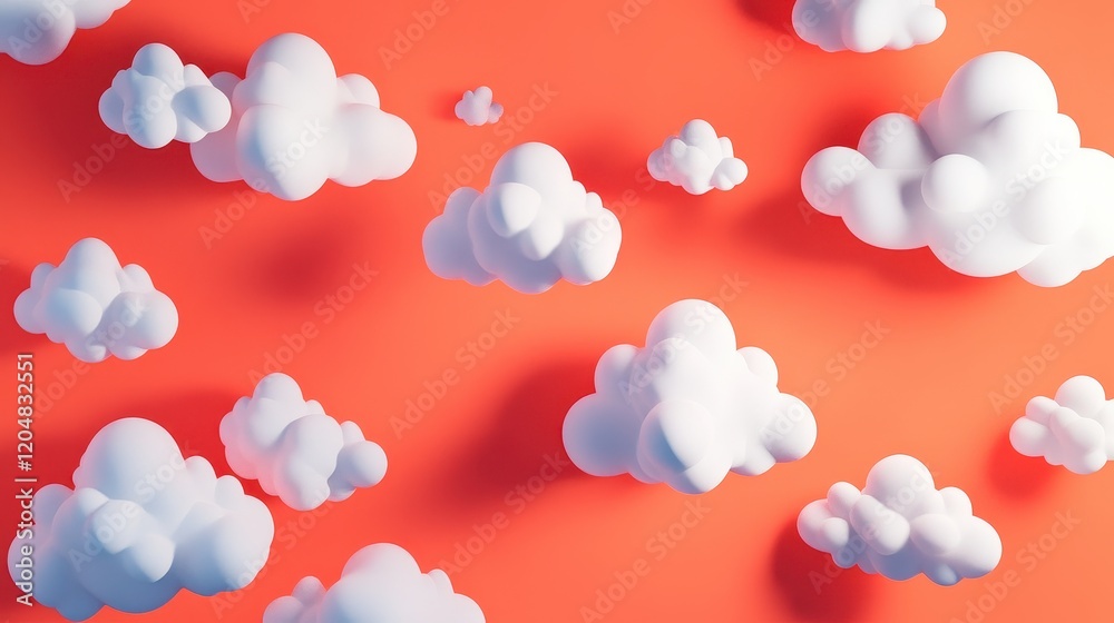 Innovative cloud technology flat design top view modern theme 3D render vivid Innovative cloud technology flat design top view modern theme 3D render vivid
