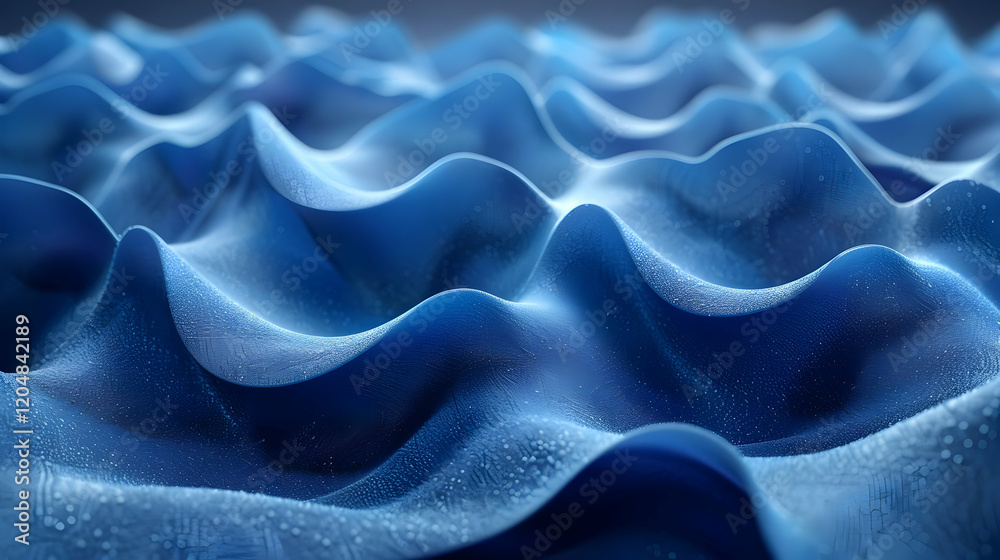 Obraz premium Abstract 3D Blue Wavy Background