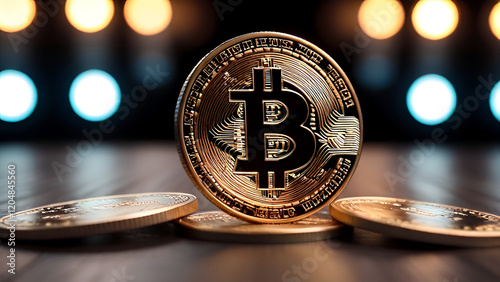 Golden Bitcoin Glow Generative AI