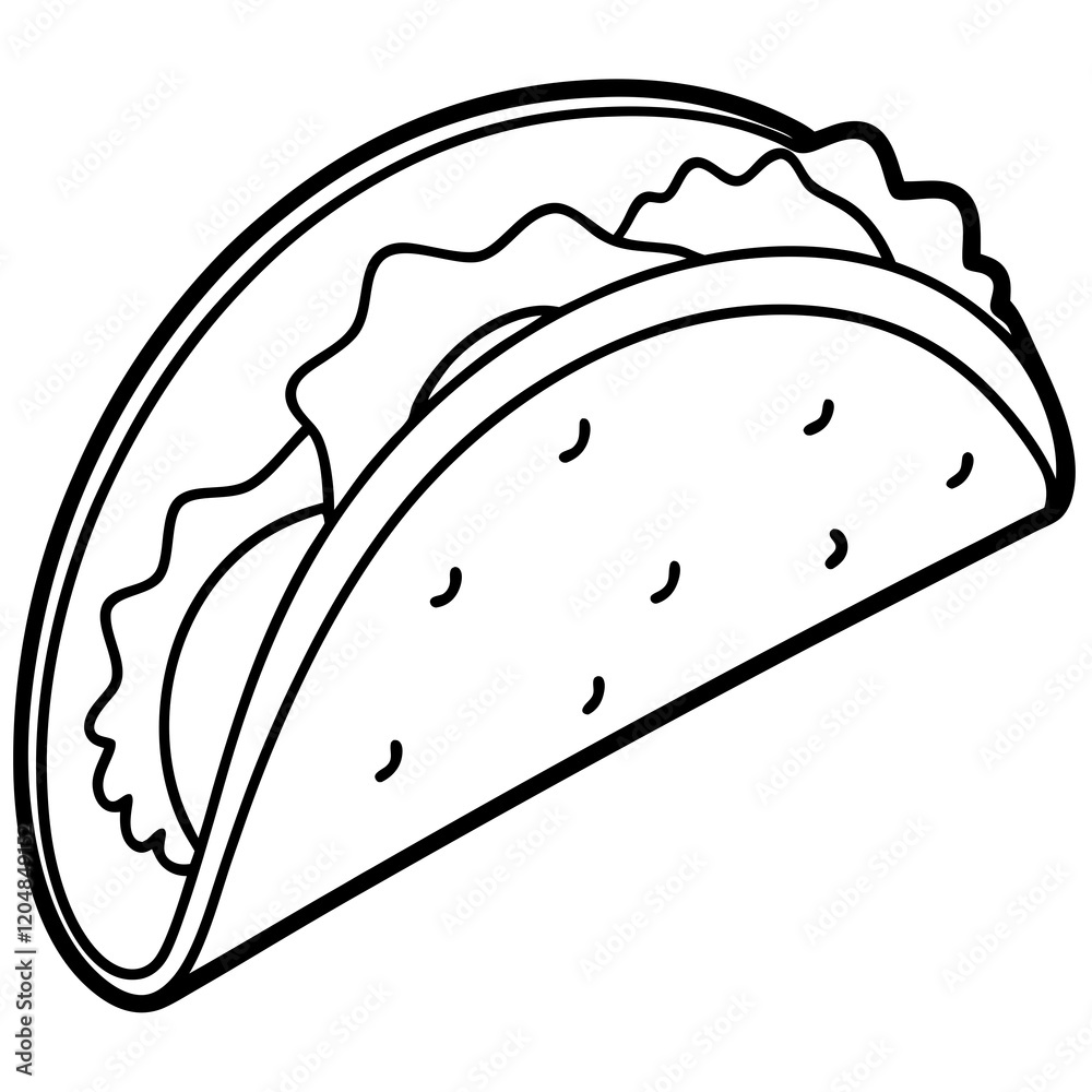 Minimalist Taco Line Art Vector Design Minimalist Taco Line Art Vector Design