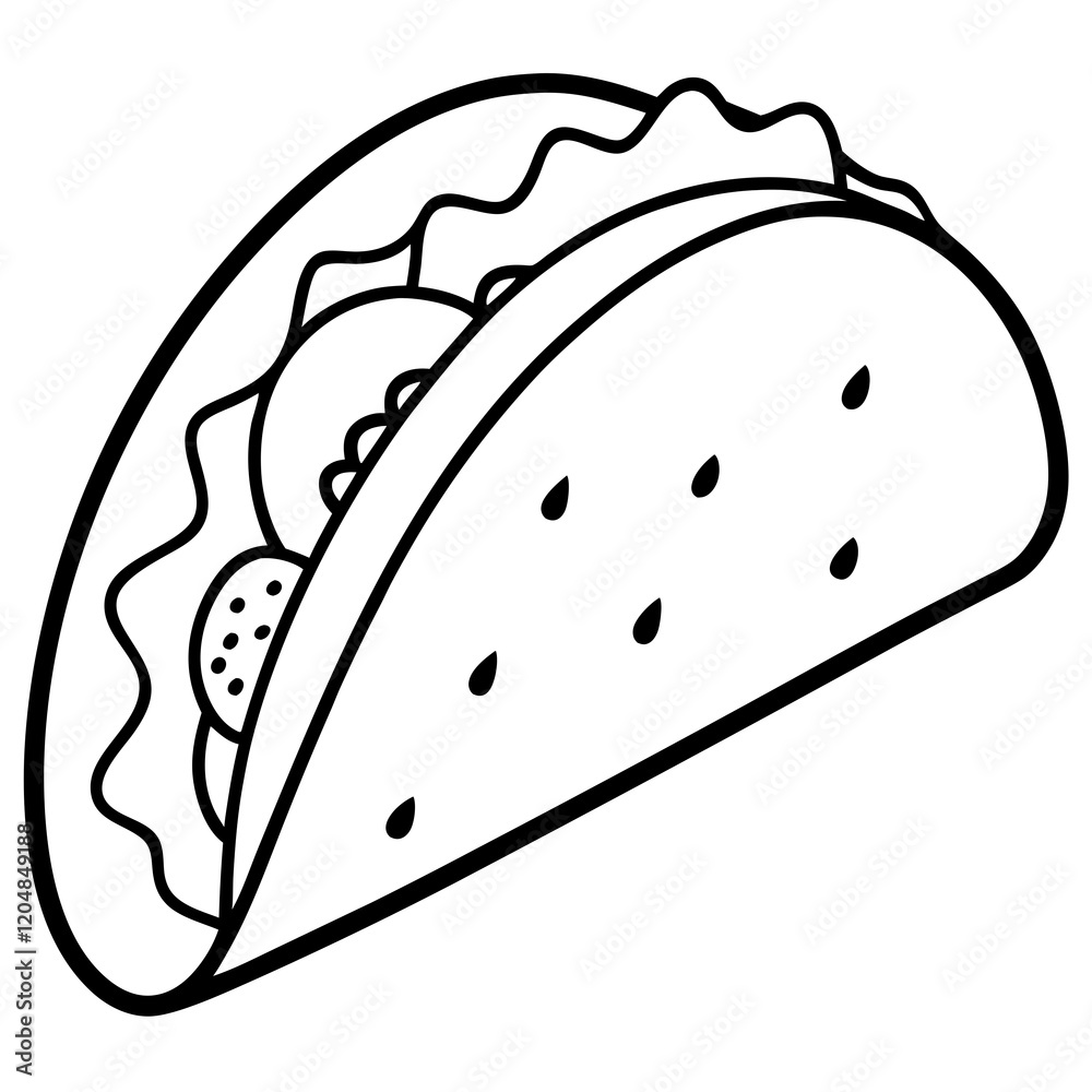 Minimalist Taco Line Art Vector Design Minimalist Taco Line Art Vector Design