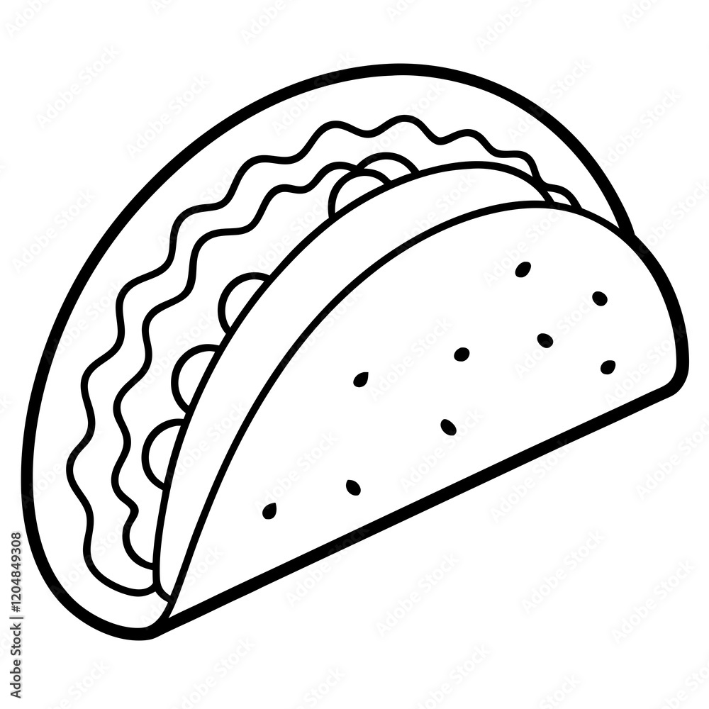 Minimalist Taco Line Art Vector Design Minimalist Taco Line Art Vector Design