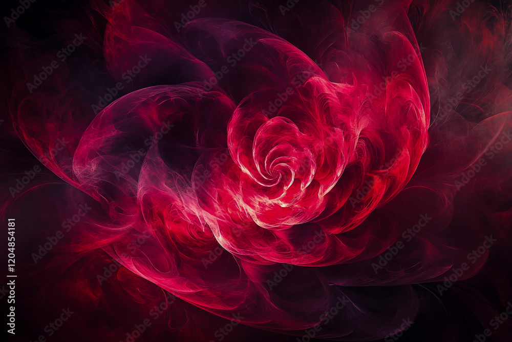 Obraz premium Abstract red smoke background with swirling patterns and deep, dark tones.